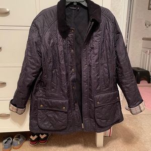 Navy Barbour Beadnell polarquilt coat